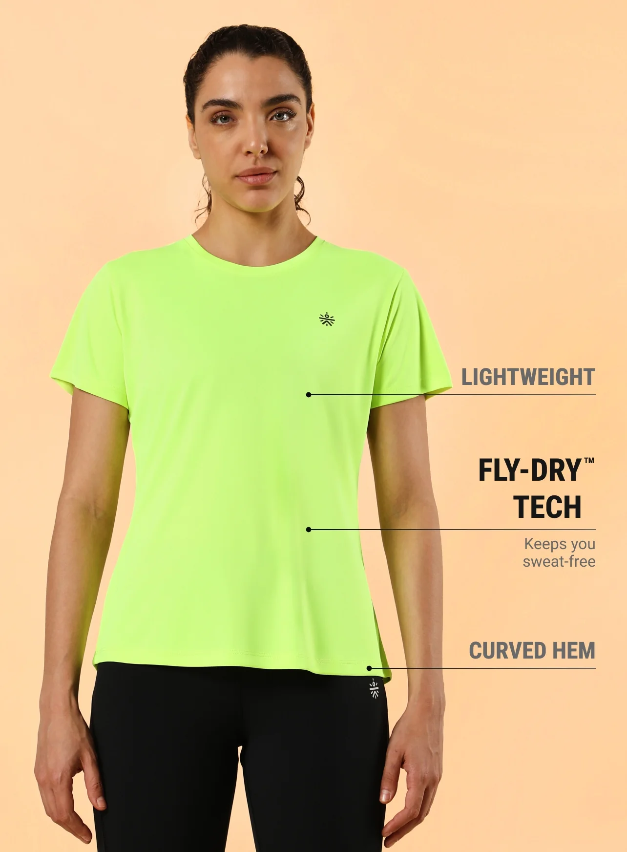Women's Neon Green Training T-shirt - Image 4