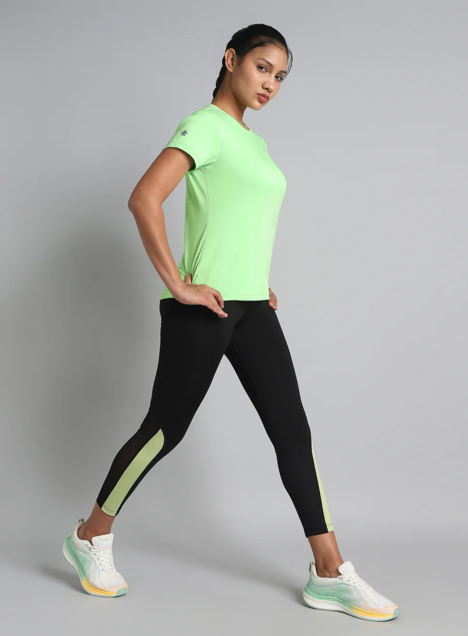 Women's Neon Green Ultimate Performance Recycled Poly T-shirt - Image 3
