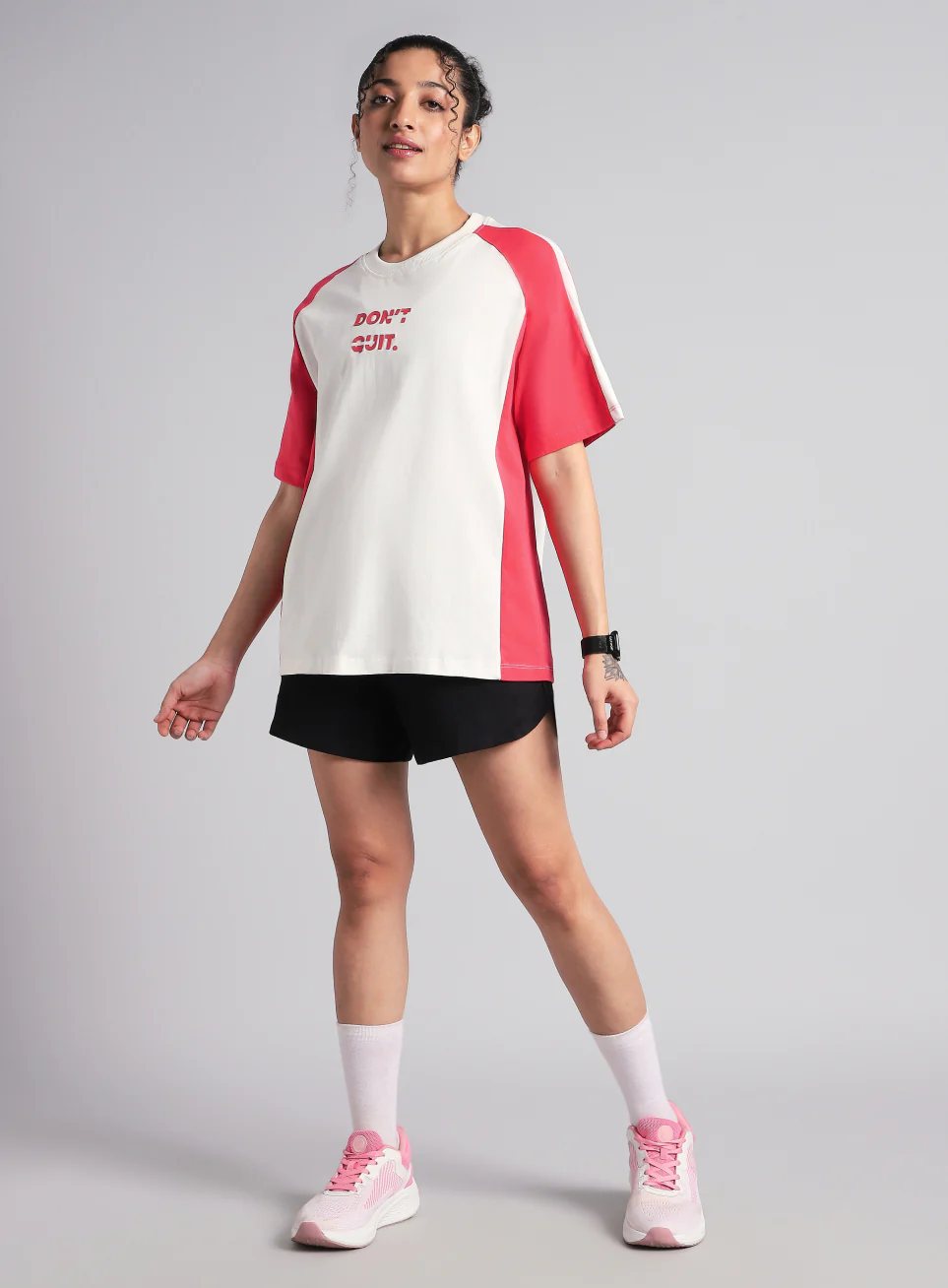 Women's Off White Classic Power Block Oversized Fit T-shirt - Image 2