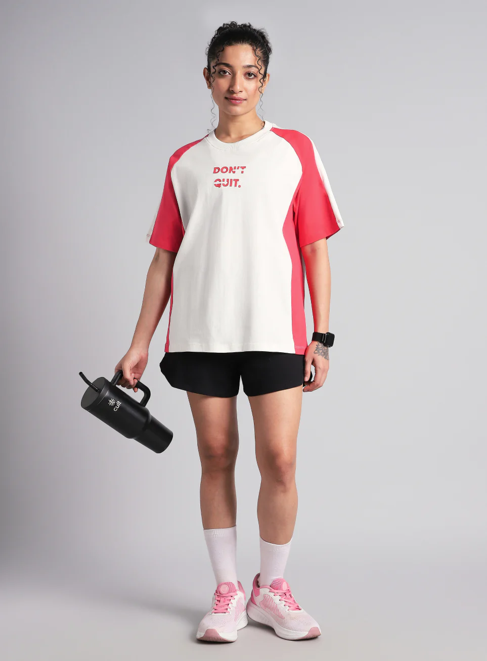 Women's Off White Classic Power Block Oversized Fit T-shirt - Image 3