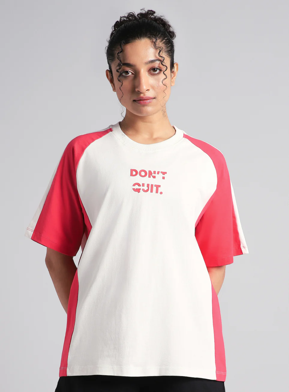 Women's Off White Classic Power Block Oversized Fit T-shirt - Image 4
