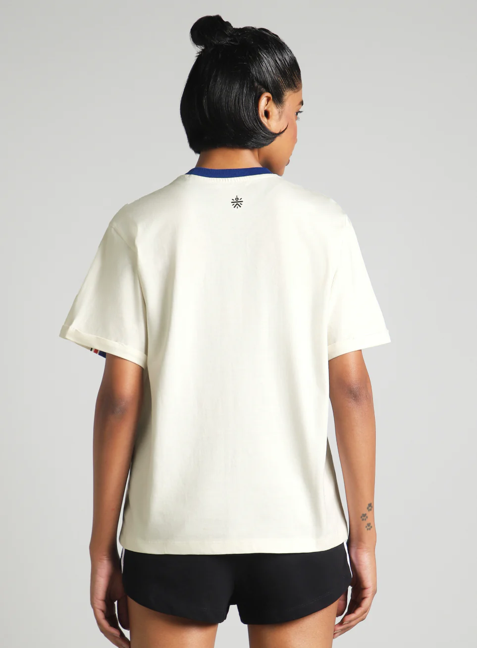 Women's Off White Pop Block Playful Relaxed Fit T-shirt - Image 6