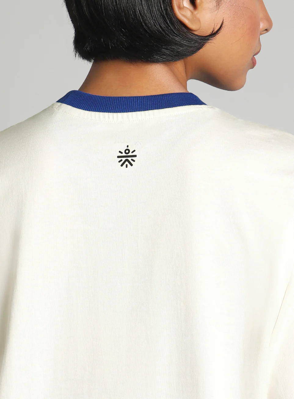 Women's Off White Pop Block Playful Relaxed Fit T-shirt - Image 8