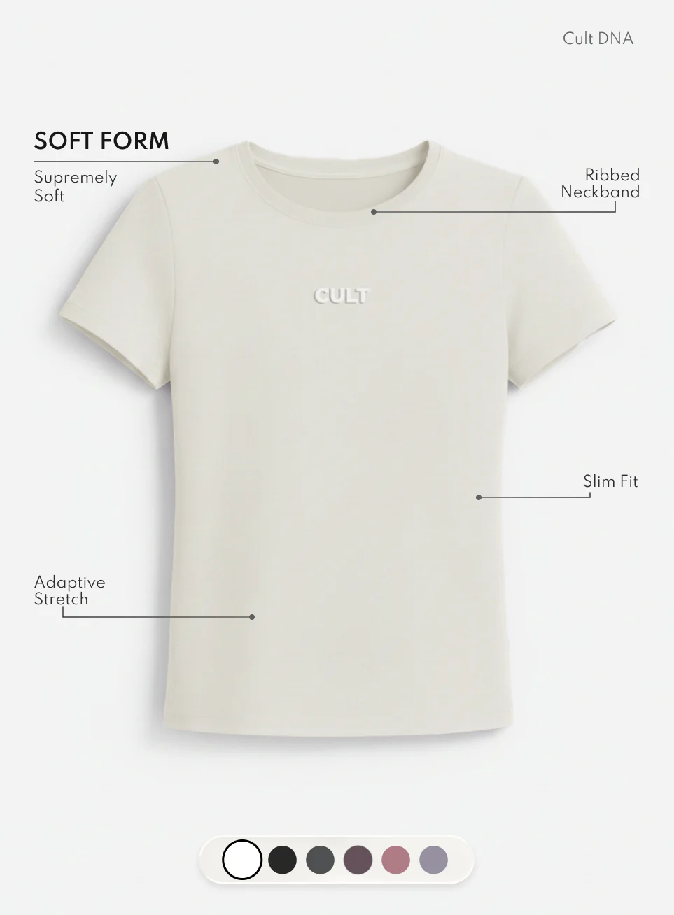 Women's Off-White Soft Form Snug T-shirt - Image 4