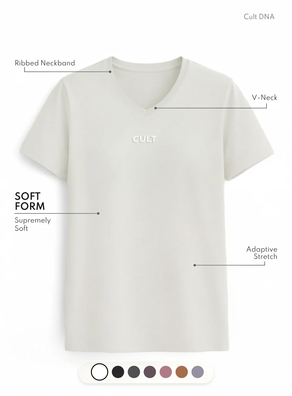 Women's Off-White Soft Form V-Neck T-shirt - Image 4
