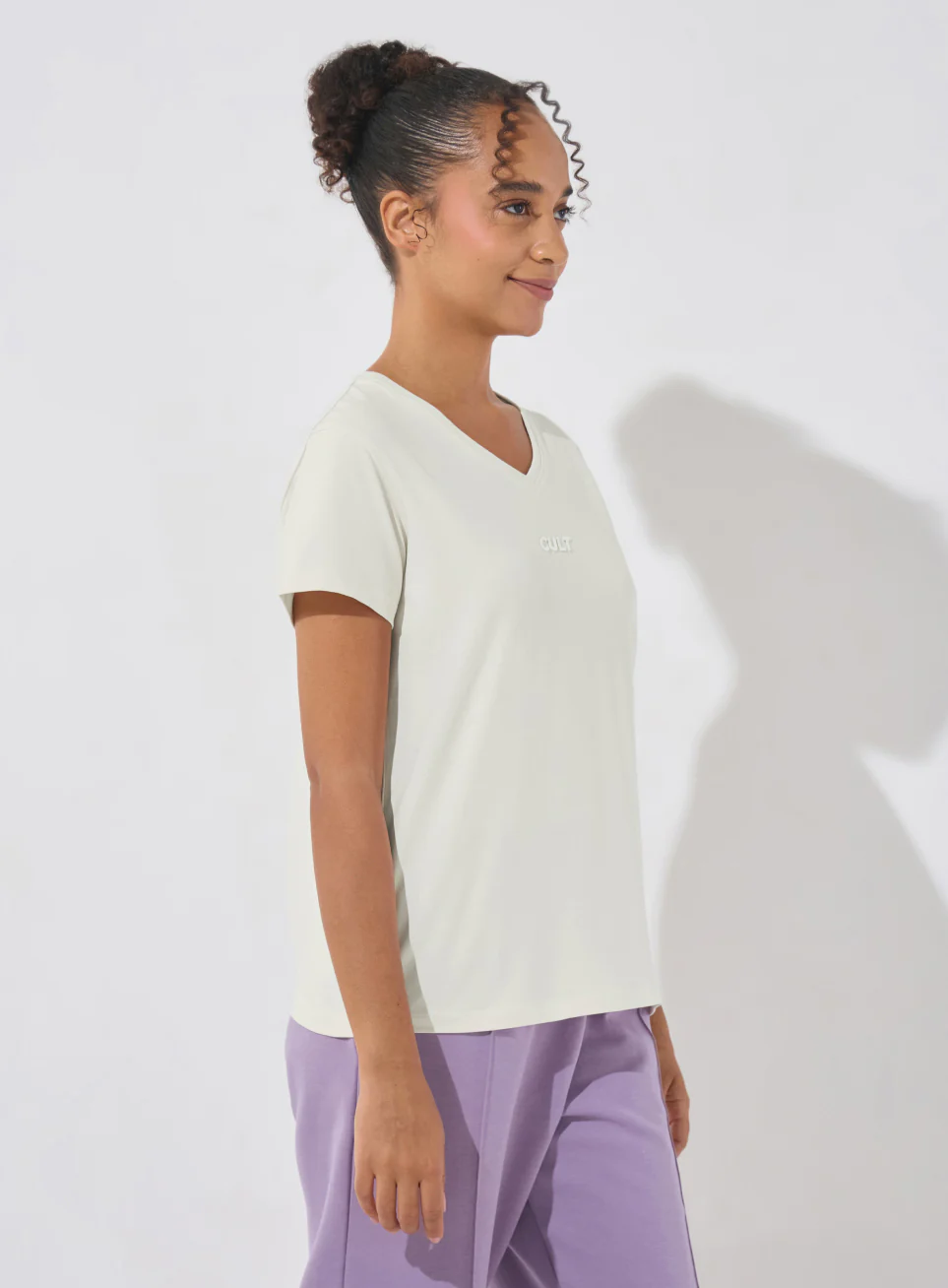 Women's Off-White Soft Form V-Neck T-shirt - Image 5