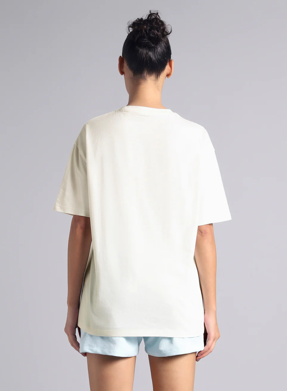 Women's Off White Sporty Graphic Oversized T-shirt - Image 6