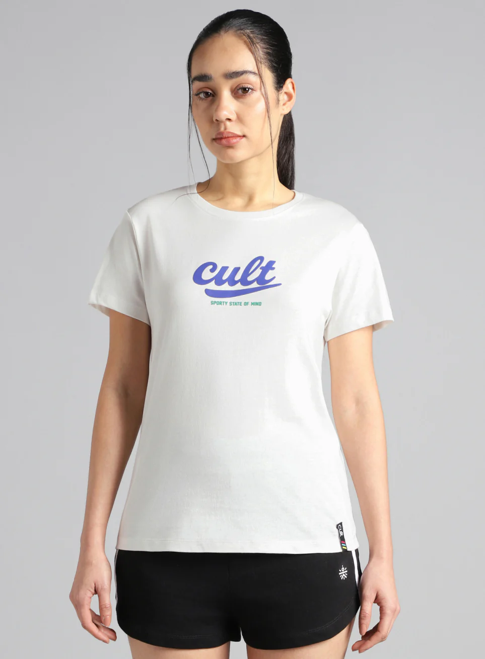 Women's Off White Sporty Graphic T-shirt - Image 4