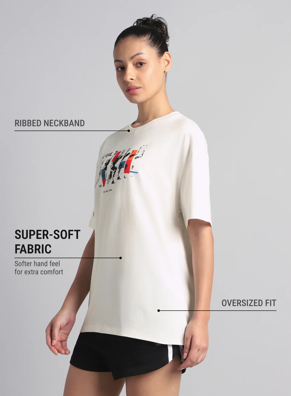 Women's Off White Stay In Motion T-shirt - Image 5