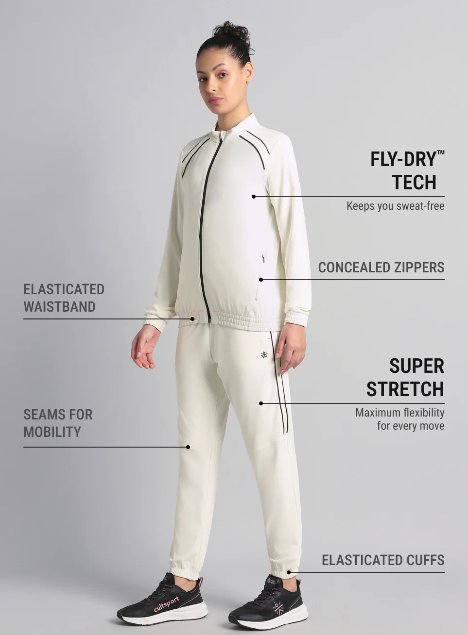 Women's Off White Train All Format Track Suit - Image 5