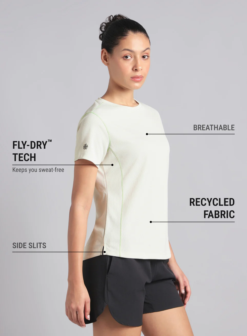 Women's Off White Training Essential Recycled Poly T-Shirt - Image 5