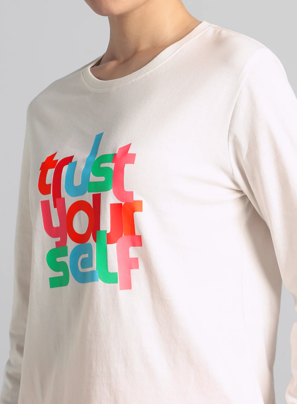 Women's Off White Trust Yourself Graphic T-shirt - Image 7