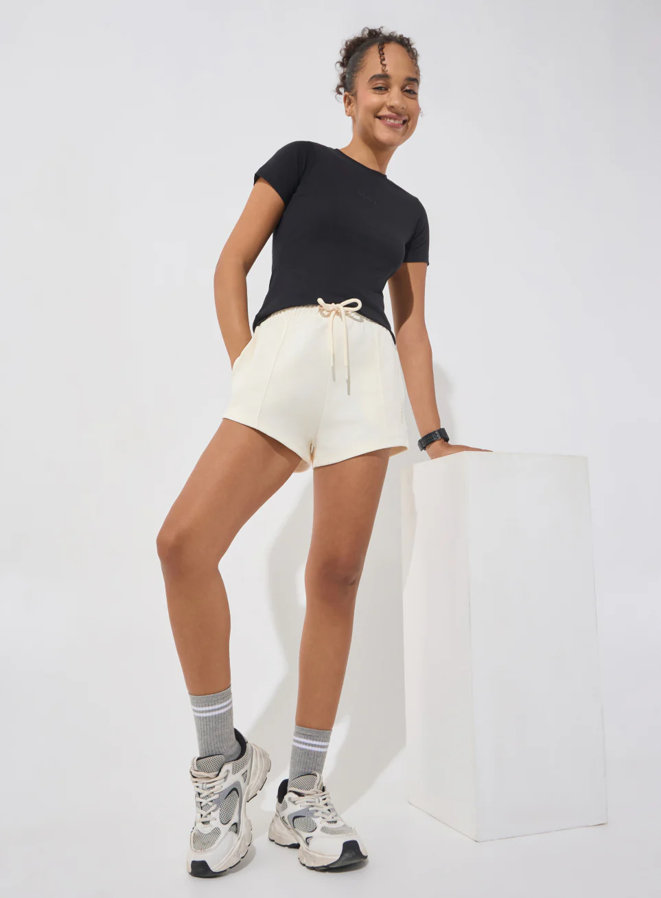 Women's Off-White Ultra Luxe Tailored Shorts - Image 2