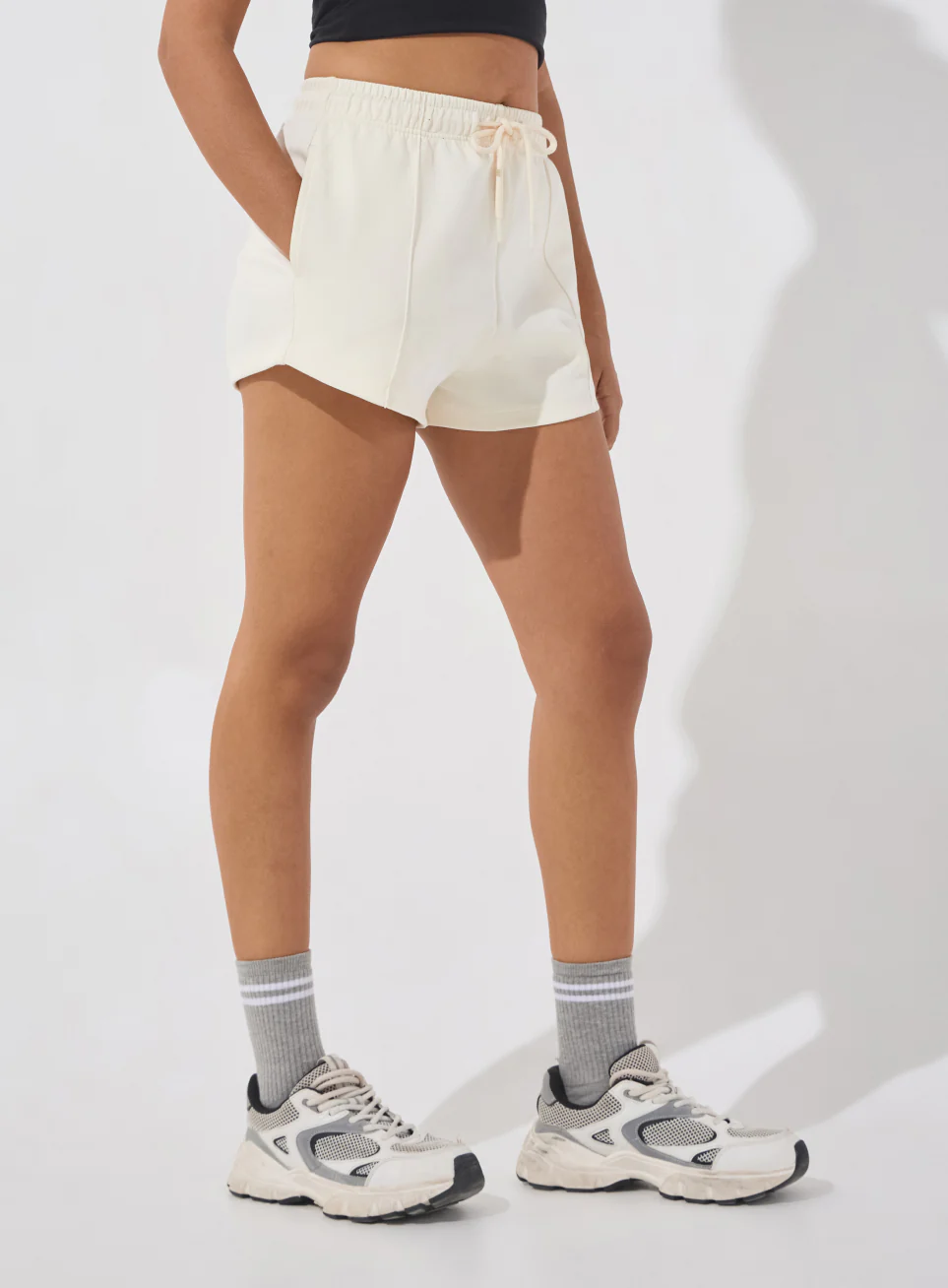 Women's Off-White Ultra Luxe Tailored Shorts - Image 5