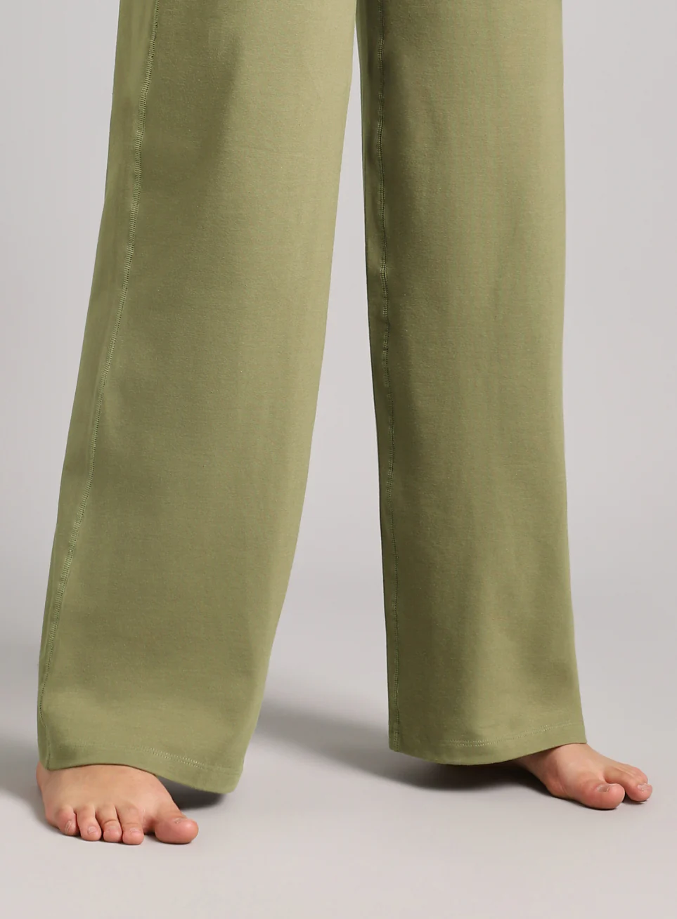 Women's Olive Flow Form Yoga Straight Pants - Image 9
