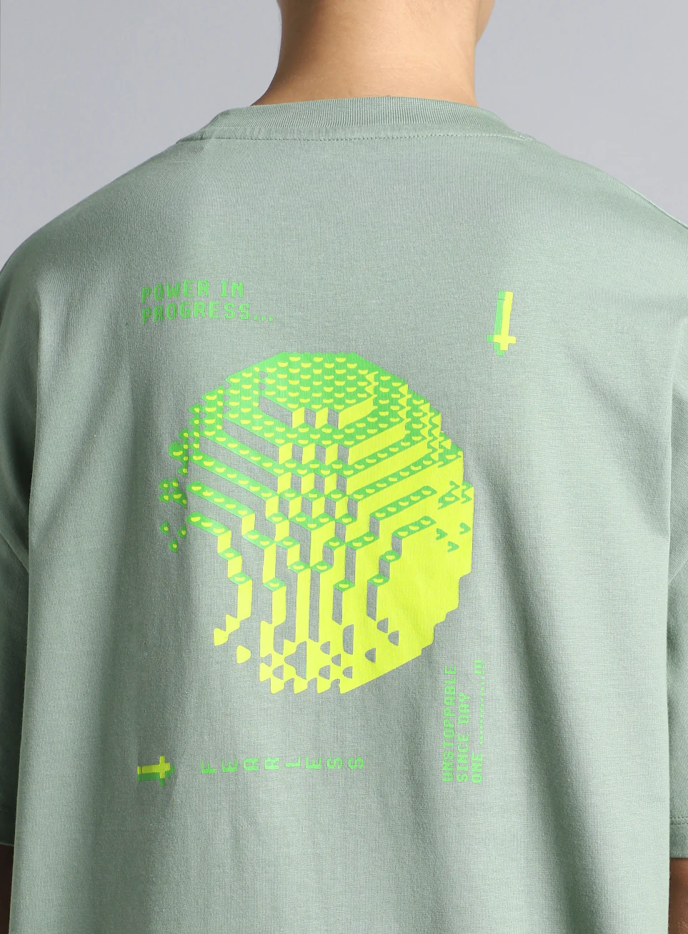Women's Olive Oversized Graphic T-shirt - Image 7