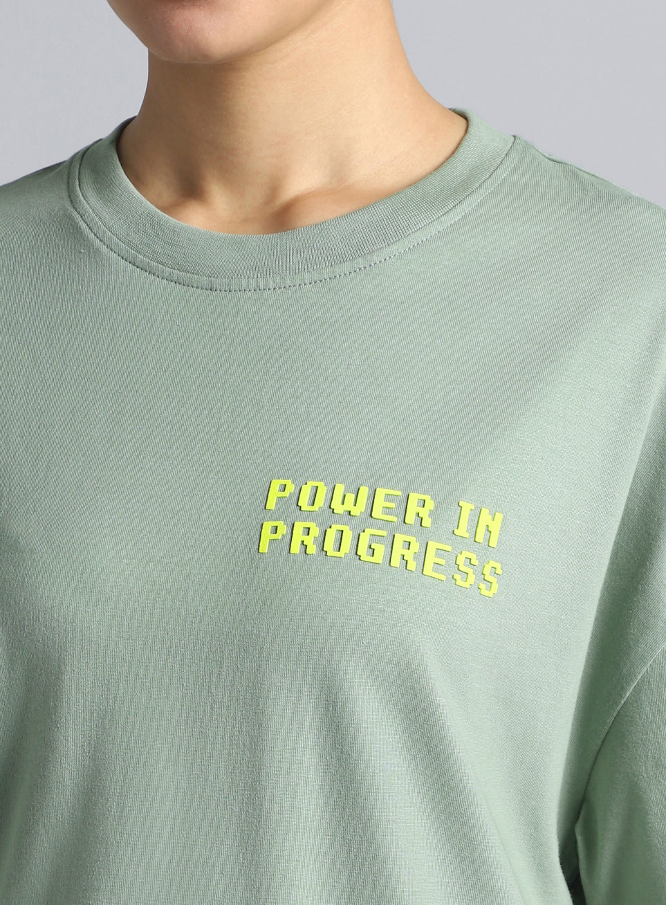 Women's Olive Oversized Graphic T-shirt - Image 8