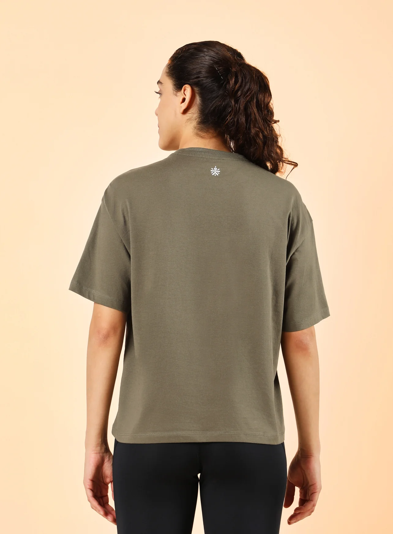 Women's Olive Pause and Align Printed T-shirt - Image 6