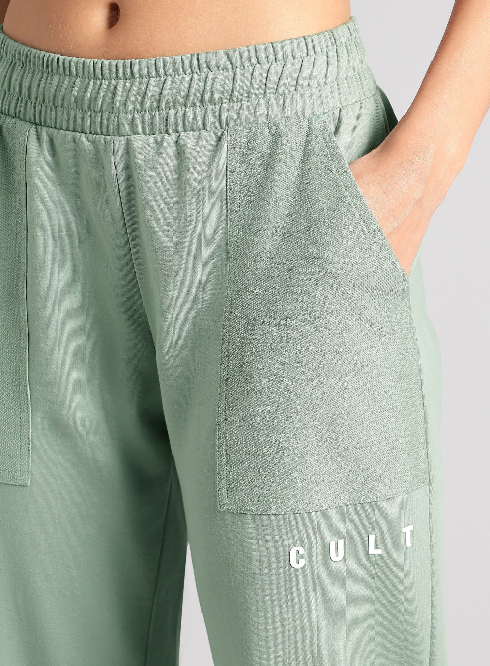 Women's Olive Play On Reverse Pocket Joggers - Image 7