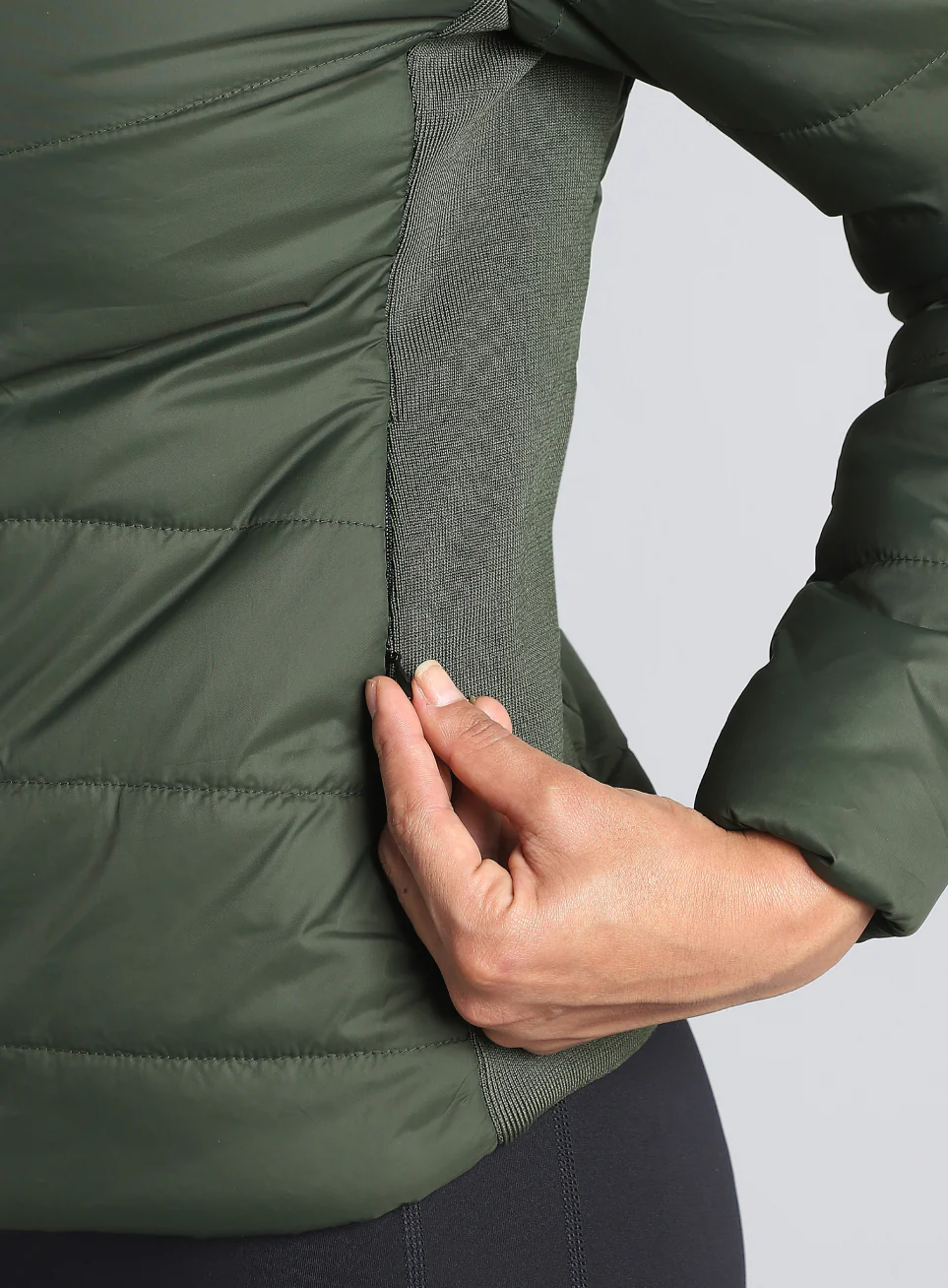 Women's Olive Puffer Jacket - Image 10