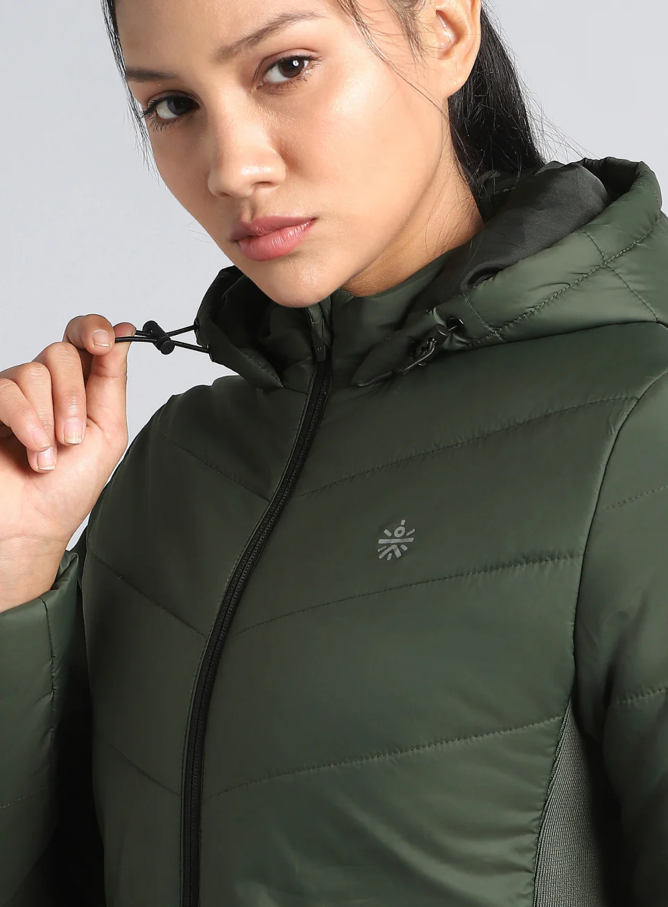 Women's Olive Puffer Jacket - Image 11