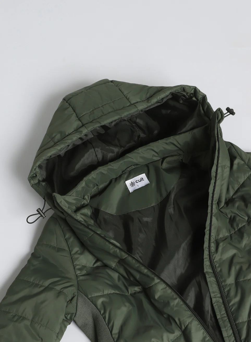 Women's Olive Puffer Jacket - Image 13
