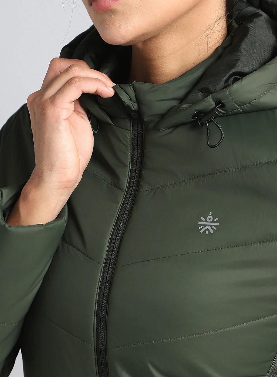 Women's Olive Puffer Jacket - Image 7