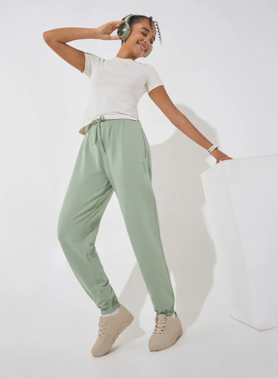 Women's Olive Soft Form Classic Joggers - Image 2