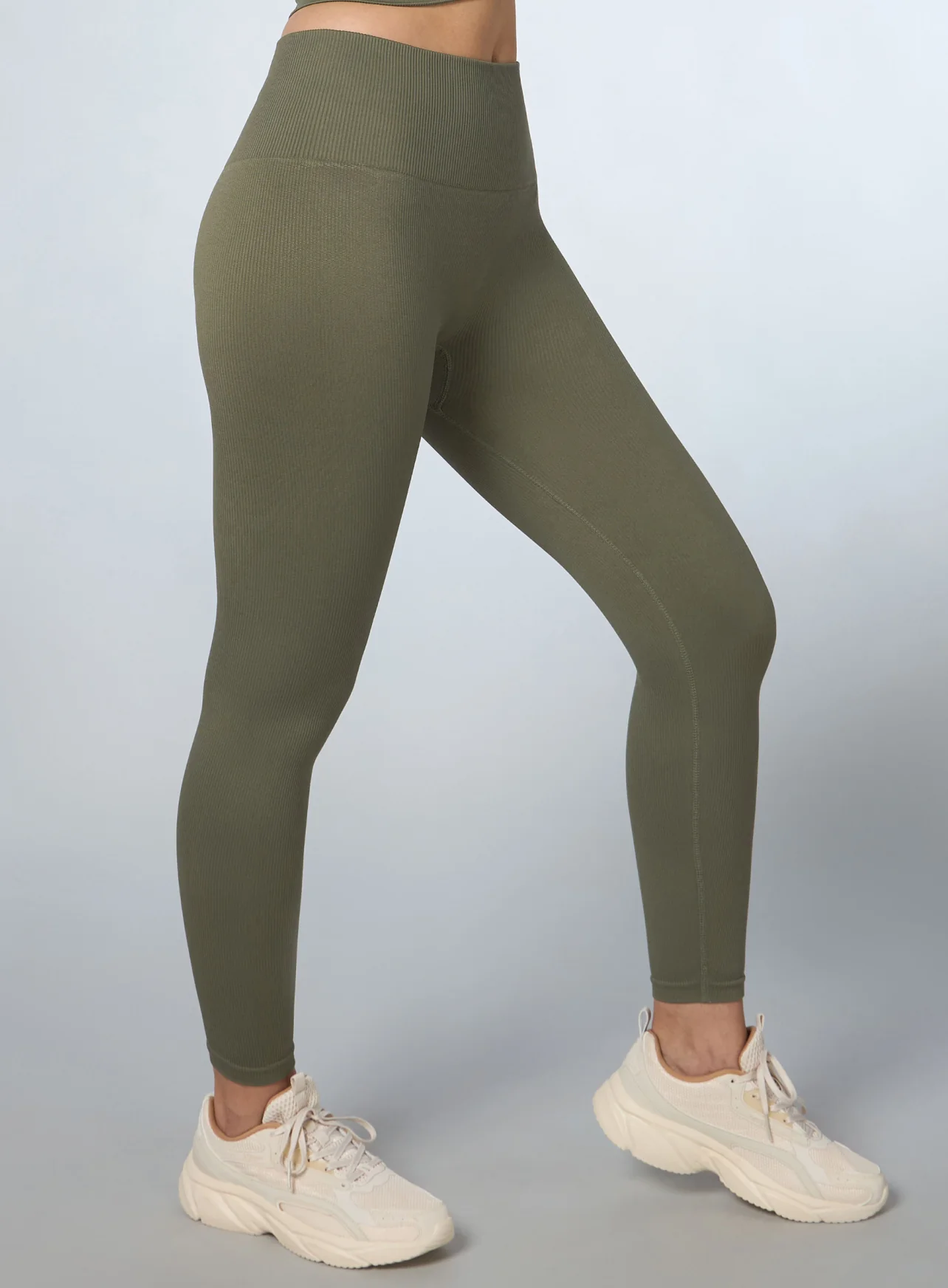 Women's Olive Versatile Seamless Tights - Image 5