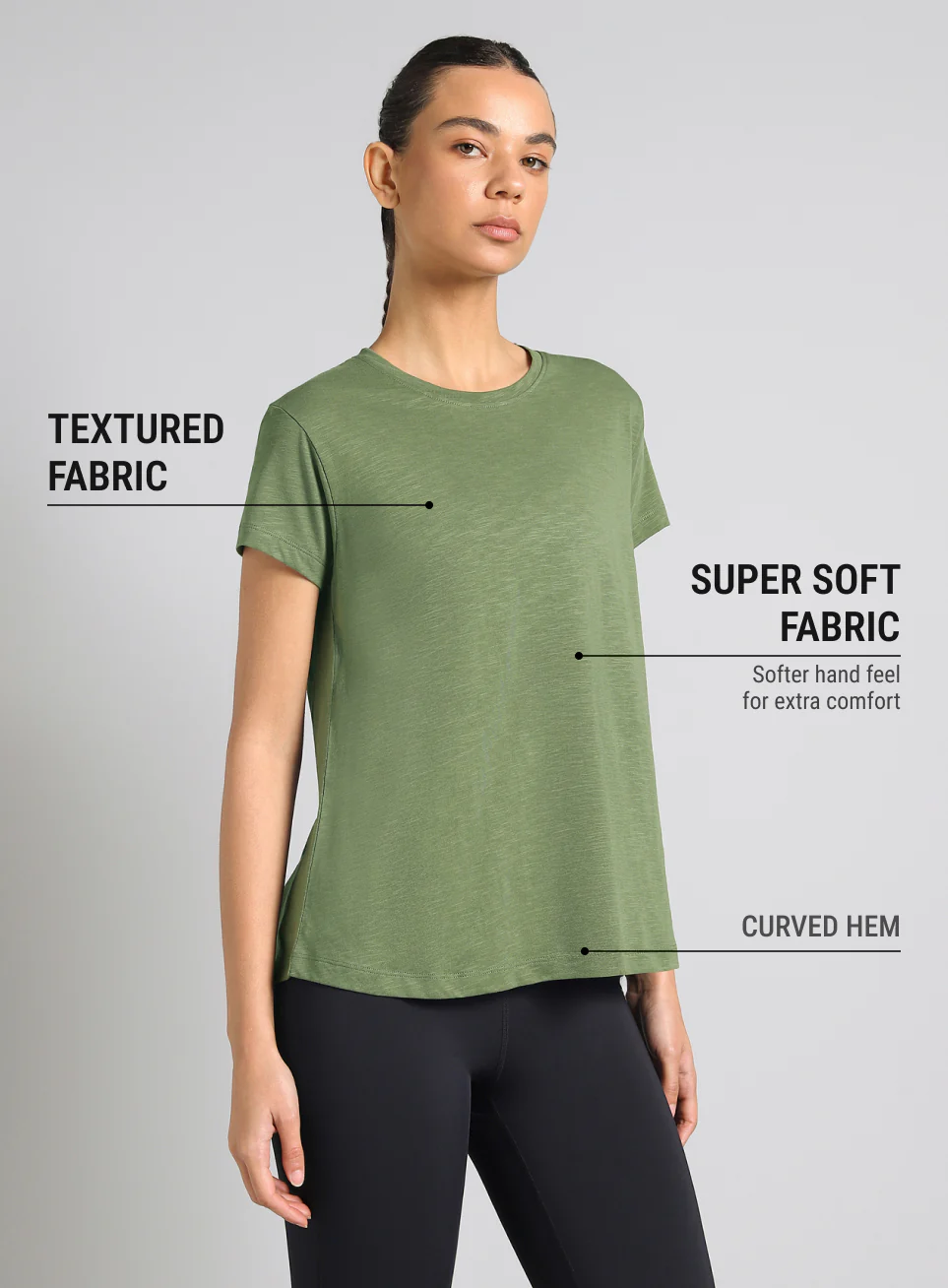 Women's Olive Yoga Flow Top - Image 5