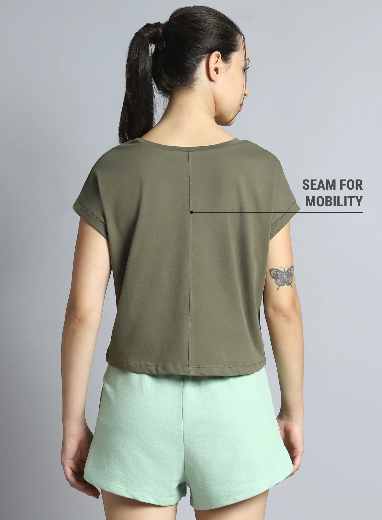 Women's Olive Yoga Harmony Graphic T-shirt - Image 6