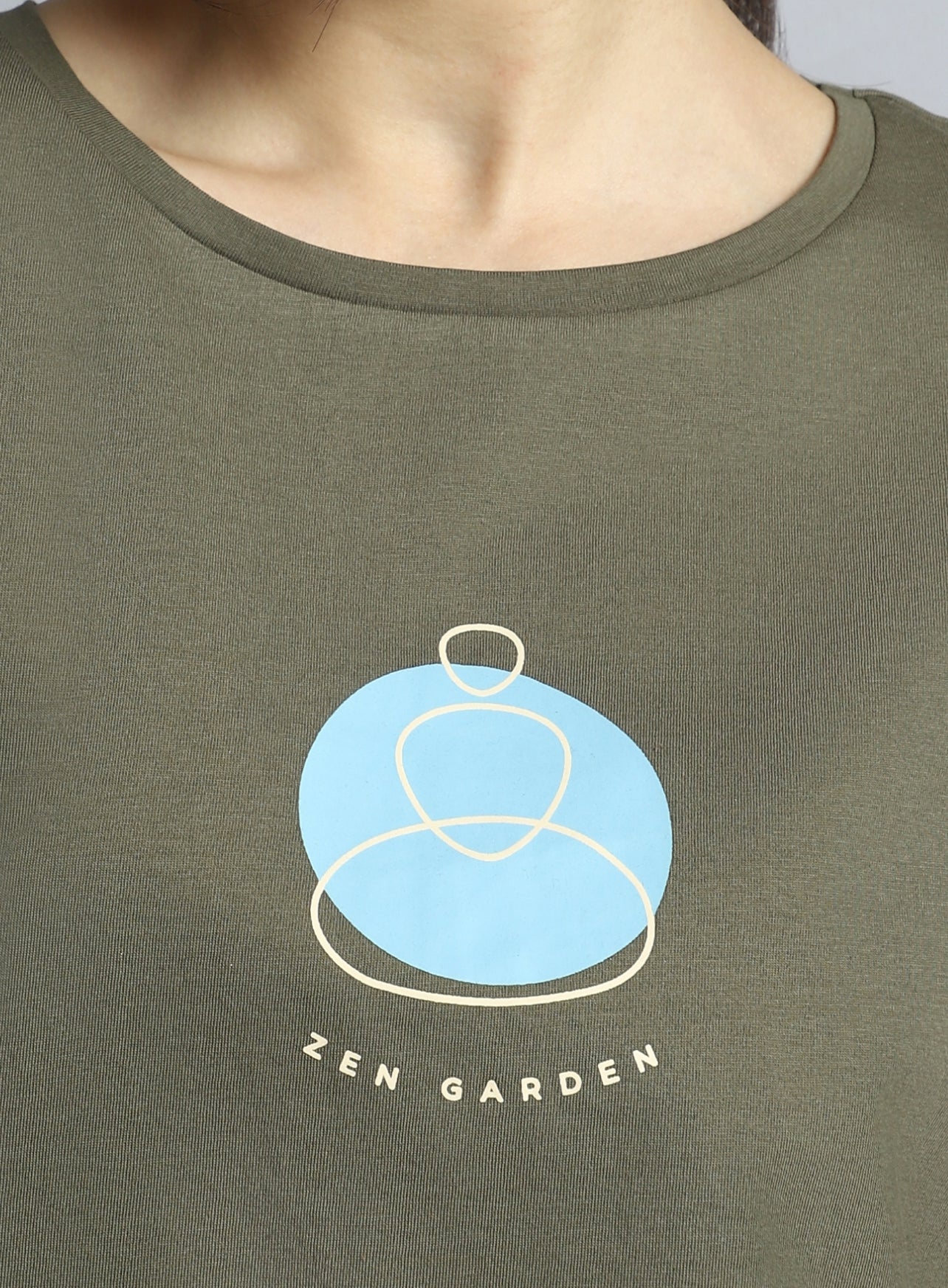 Women's Olive Yoga Harmony Graphic T-shirt - Image 7