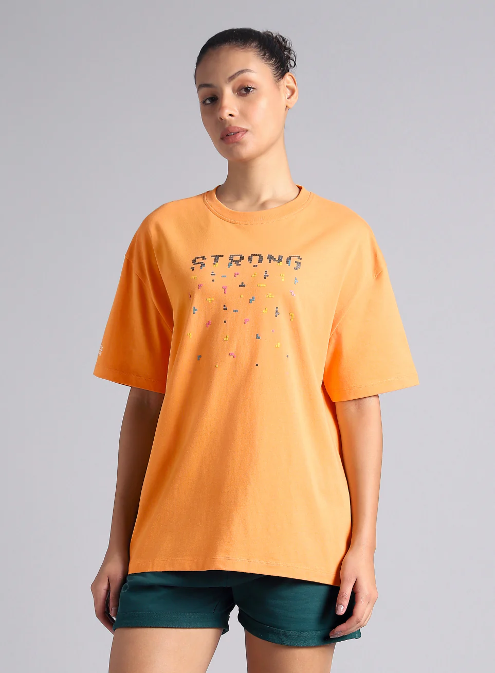 Women's Orange Graphic Oversized T-shirt - Image 4