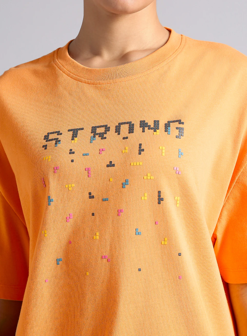 Women's Orange Graphic Oversized T-shirt - Image 7