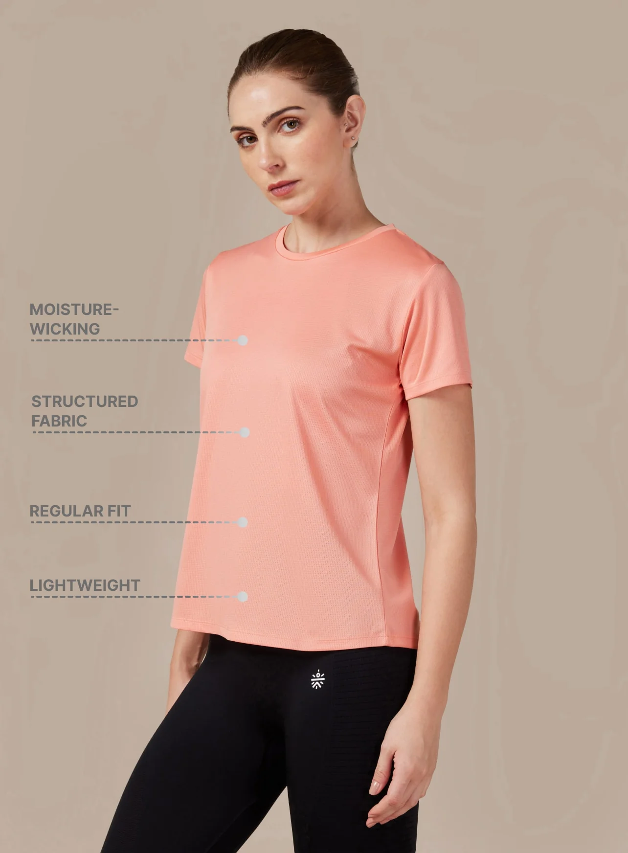 Women's Orange Performance T-shirt - Image 2