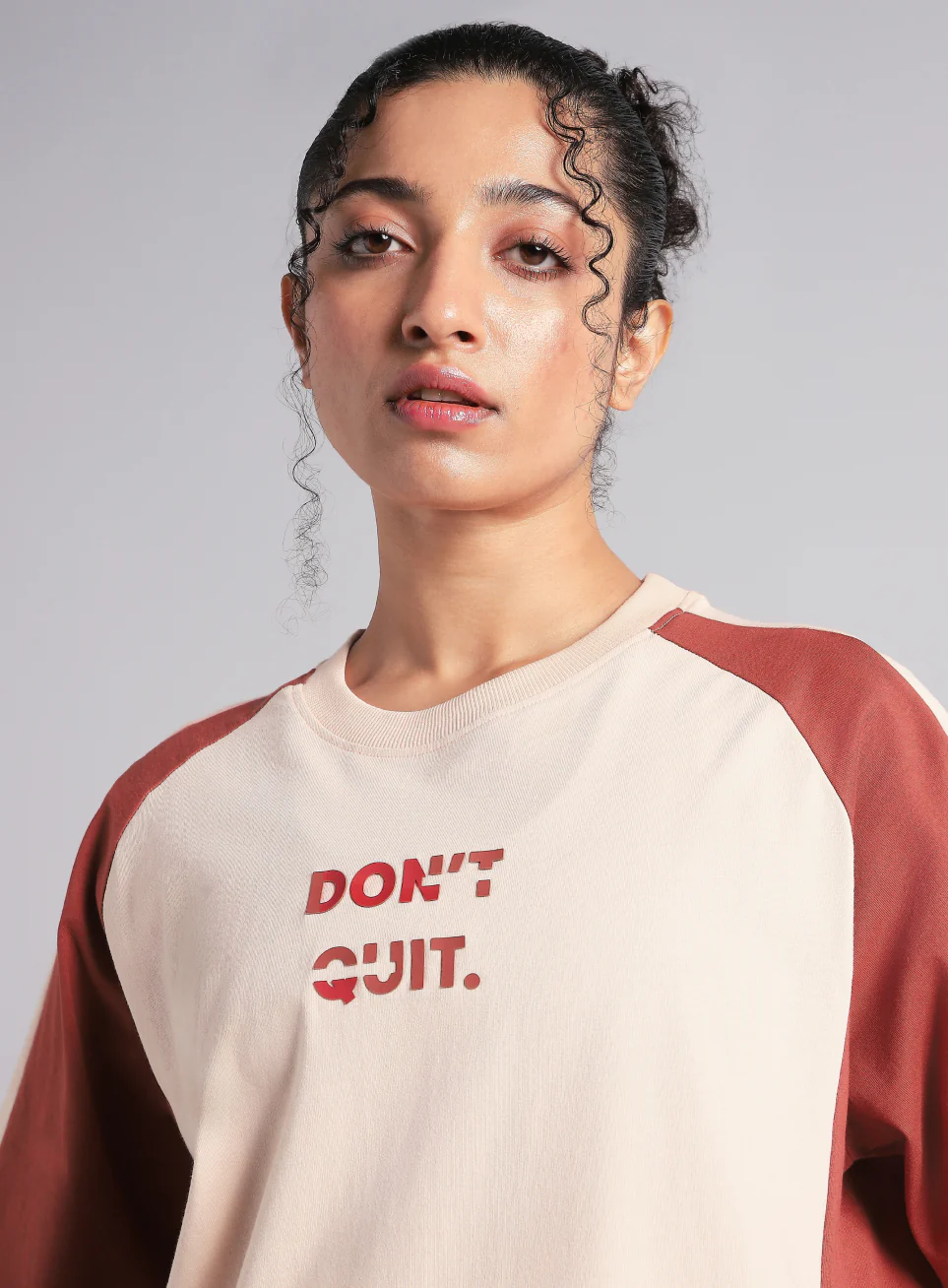 Women's Peach Classic Power Block Oversized Fit T-shirt - Image 7