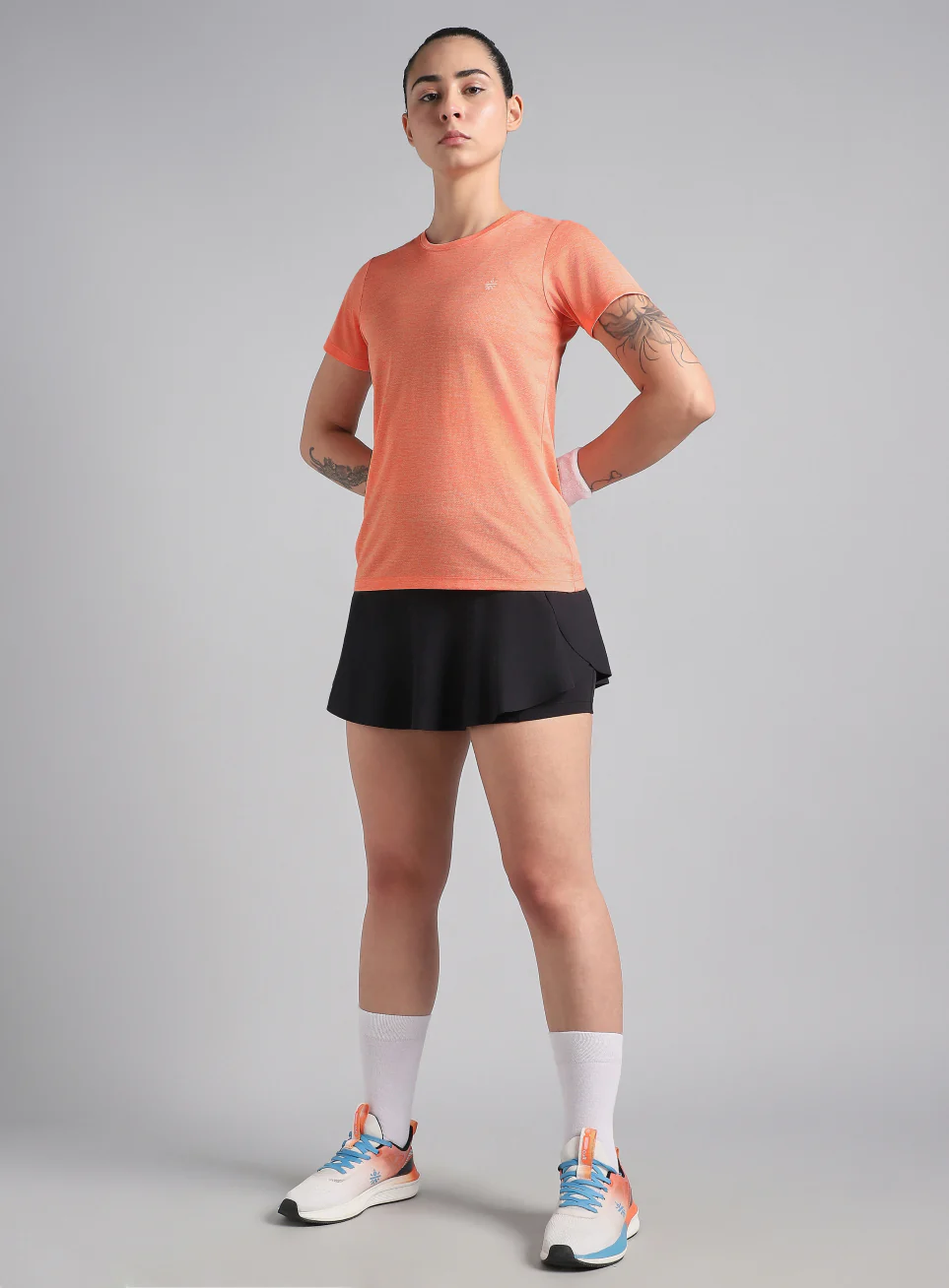 Women's Peach Textured Active T-Shirt - Image 3