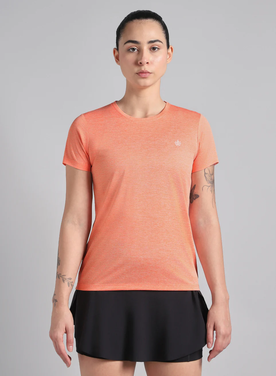 Women's Peach Textured Active T-Shirt - Image 4