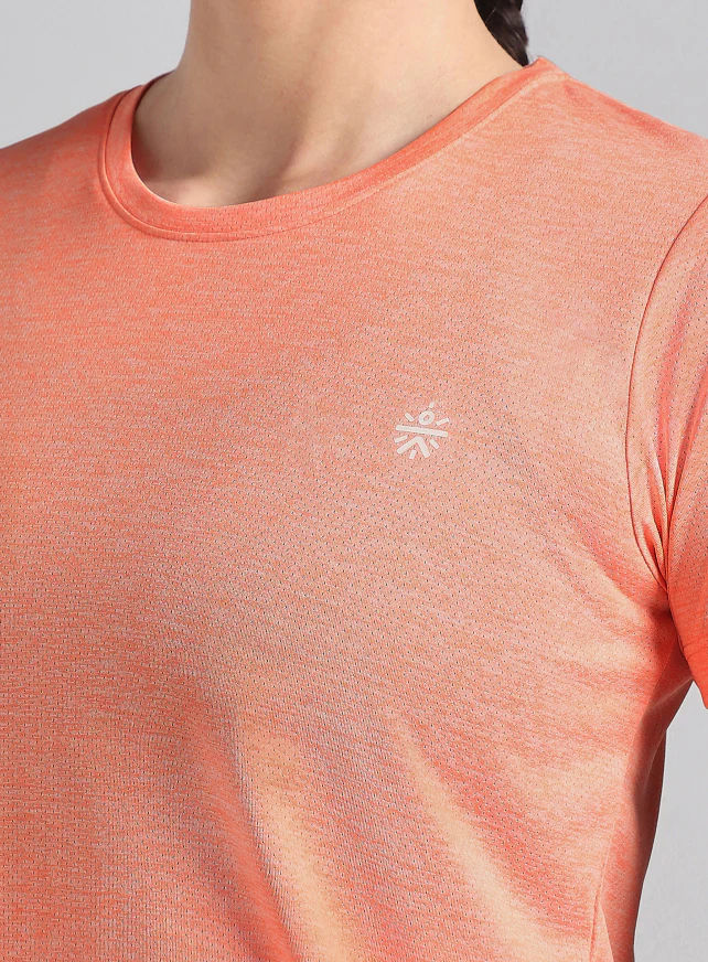 Women's Peach Textured Active T-Shirt - Image 7