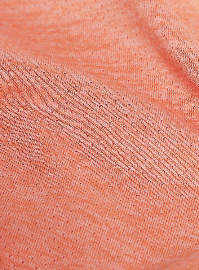 Women's Peach Textured Active T-Shirt - Image 8