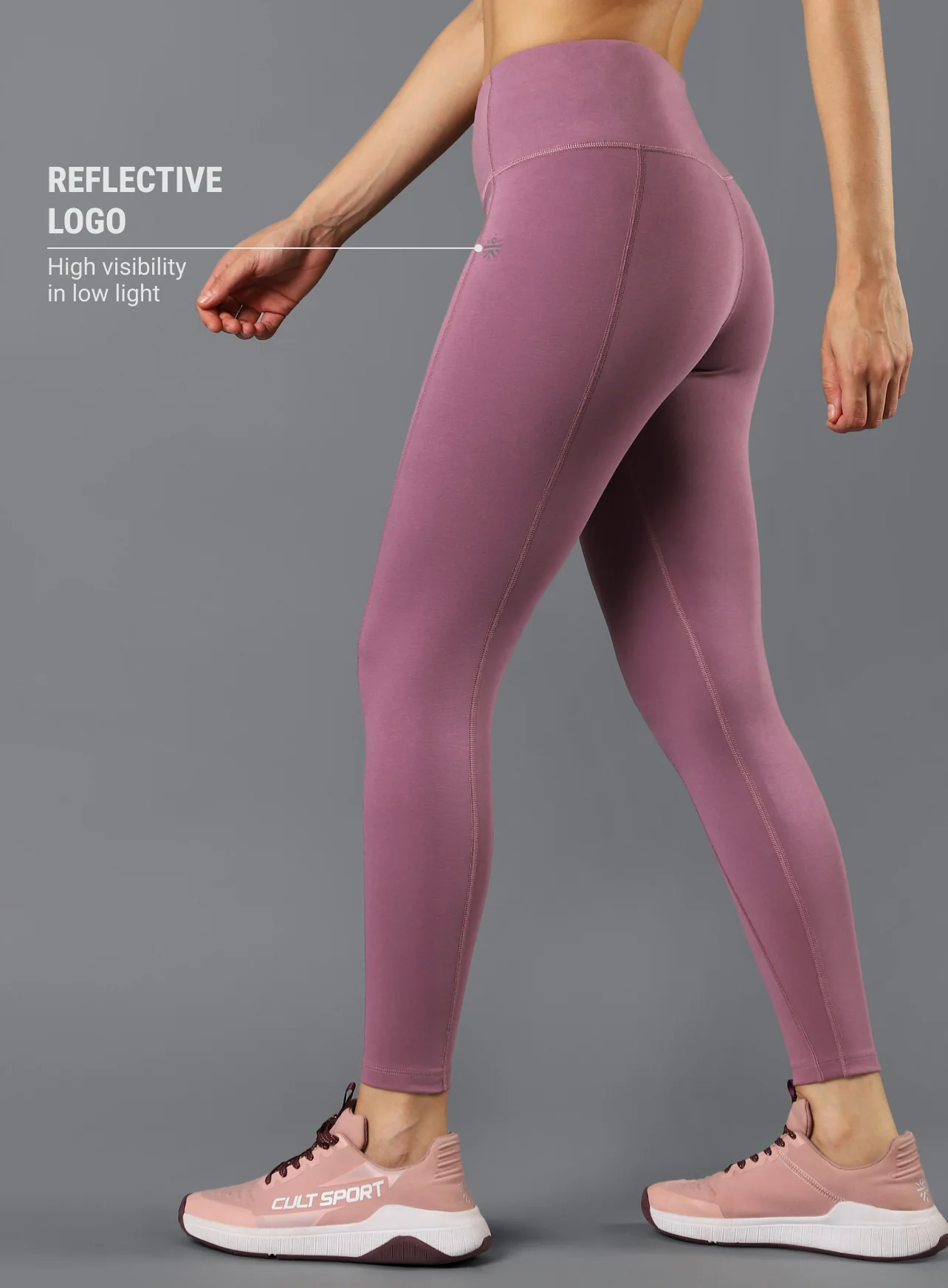 Women's Performance Cotton Pink Tights - Image 5