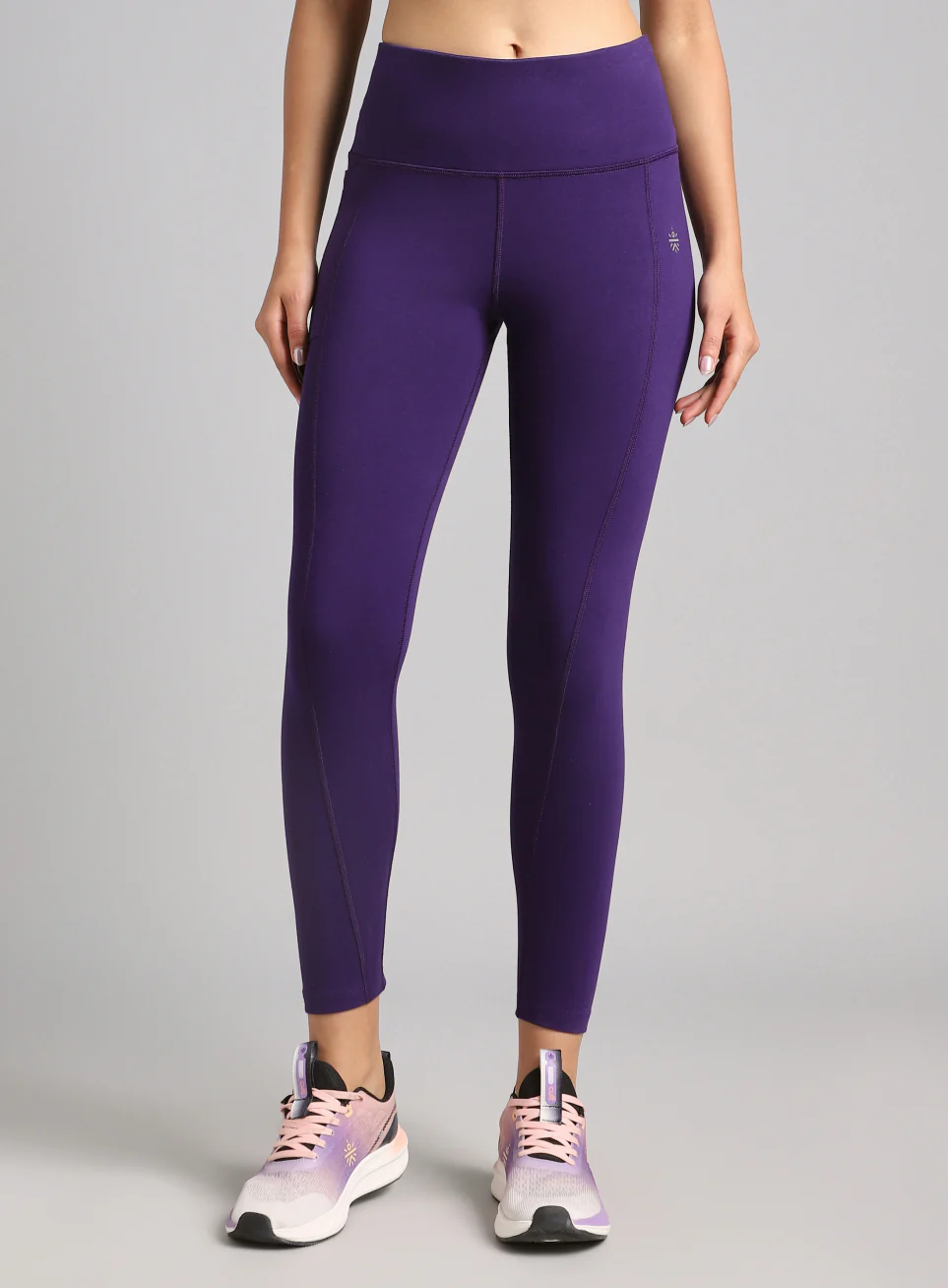 Women's Performance Cotton Purple Tights - Image 4
