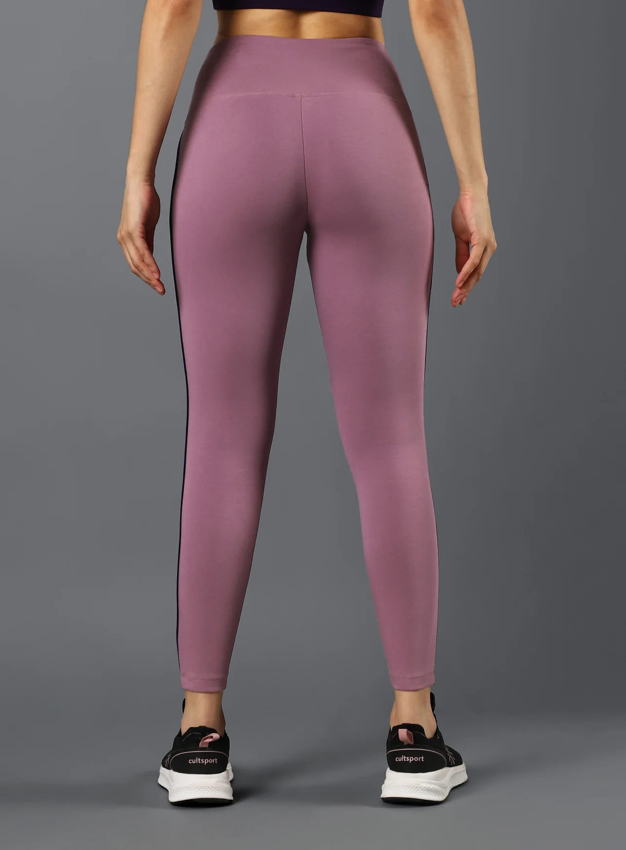Women's Performance Cotton Purple Tights - Image 6