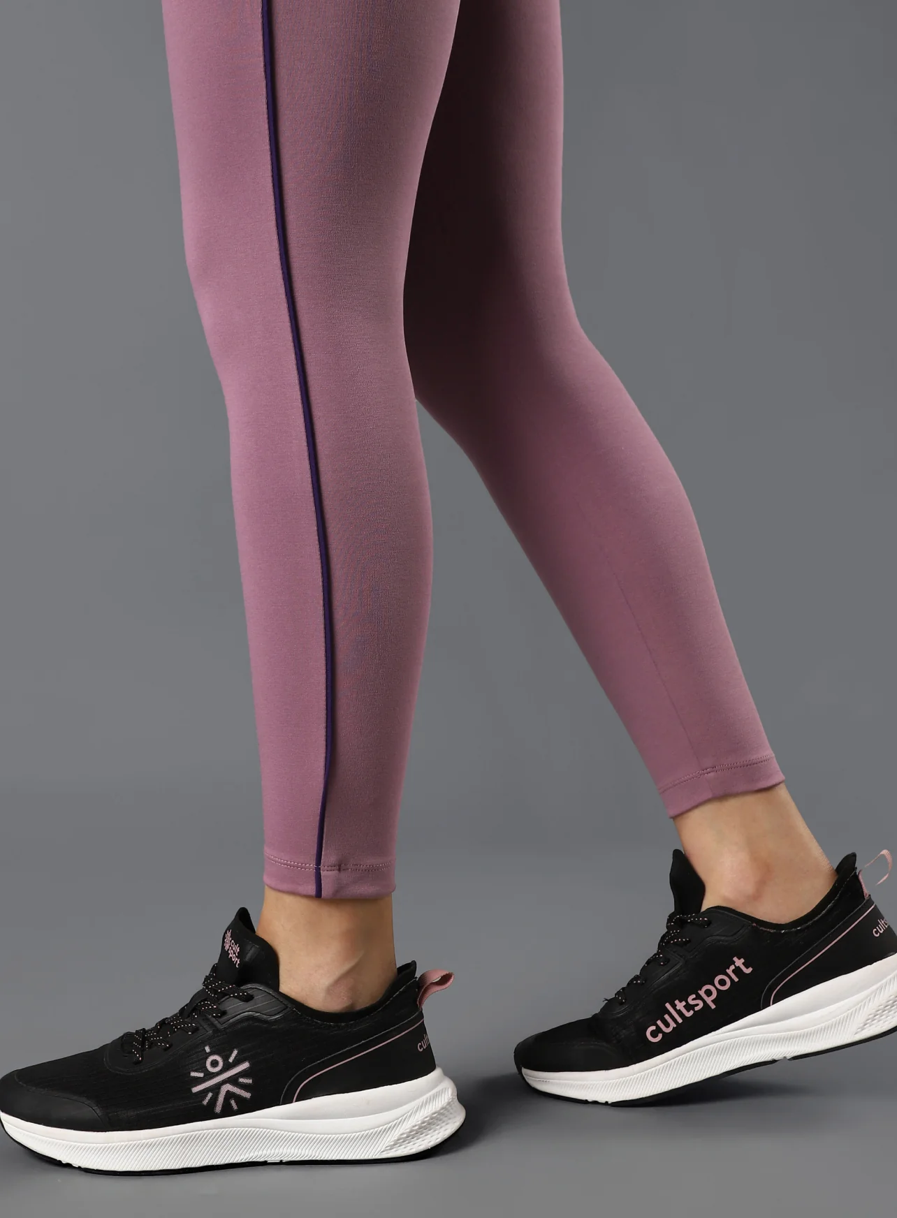 Women's Performance Cotton Purple Tights - Image 7
