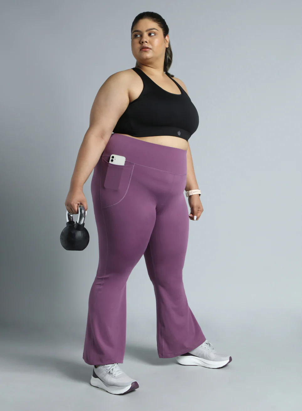 Women's Pink All Format Training Plus Size Flared Pants - Image 2