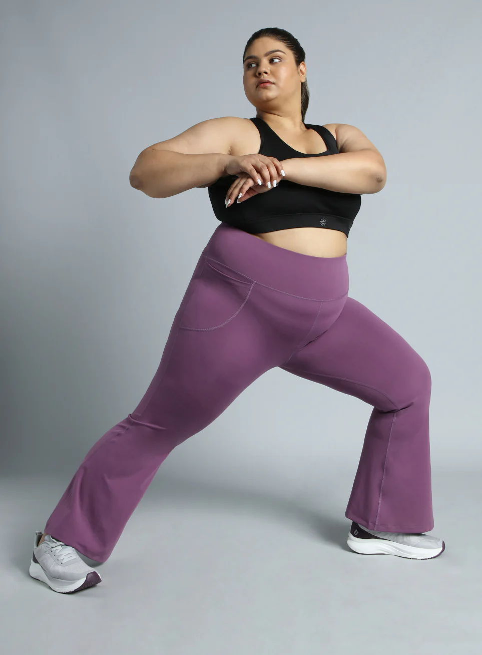 Women's Pink All Format Training Plus Size Flared Pants - Image 3