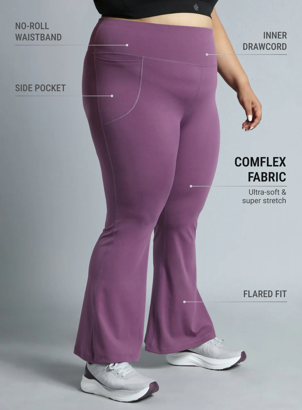 Women's Pink All Format Training Plus Size Flared Pants - Image 5