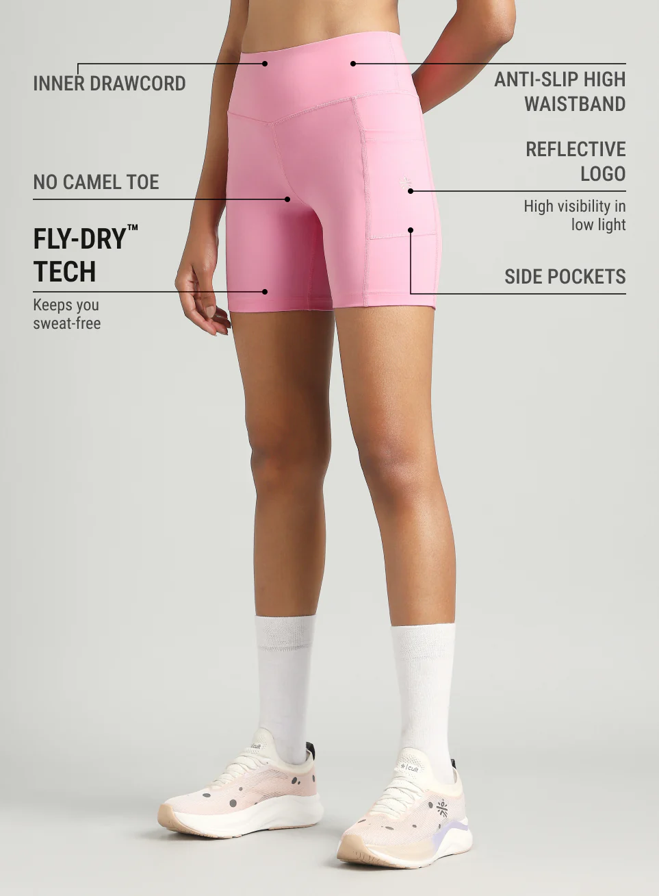 Women's Pink COMFlex Cycling Shorts - Image 5