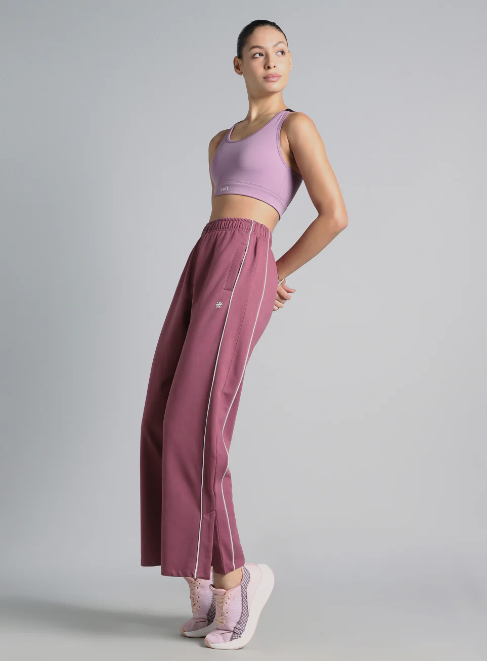 Women's Pink Community Straight Trackpants - Image 2