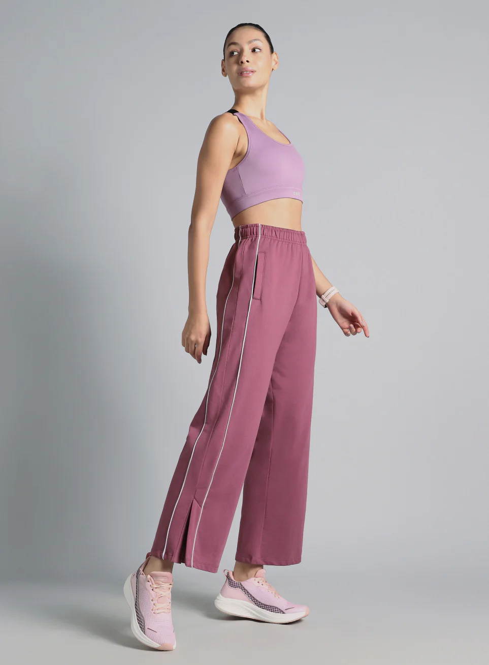Women's Pink Community Straight Trackpants - Image 3